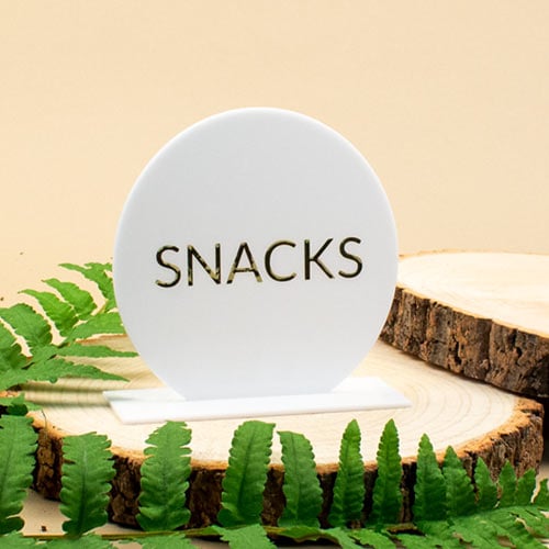 Snacks Food Acrylic Table Sign Product Gallery Image