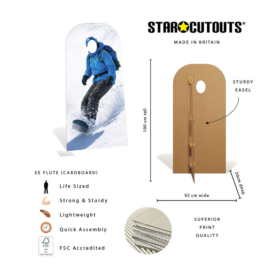 Snowboarder Stand In Cardboard Cutout 190cm Product Gallery Image