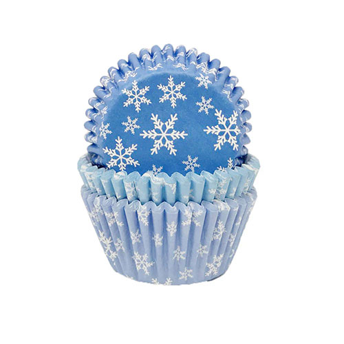 Snowflake Christmas Paper Cupcake Cases - Pack of 75 Product Gallery Image