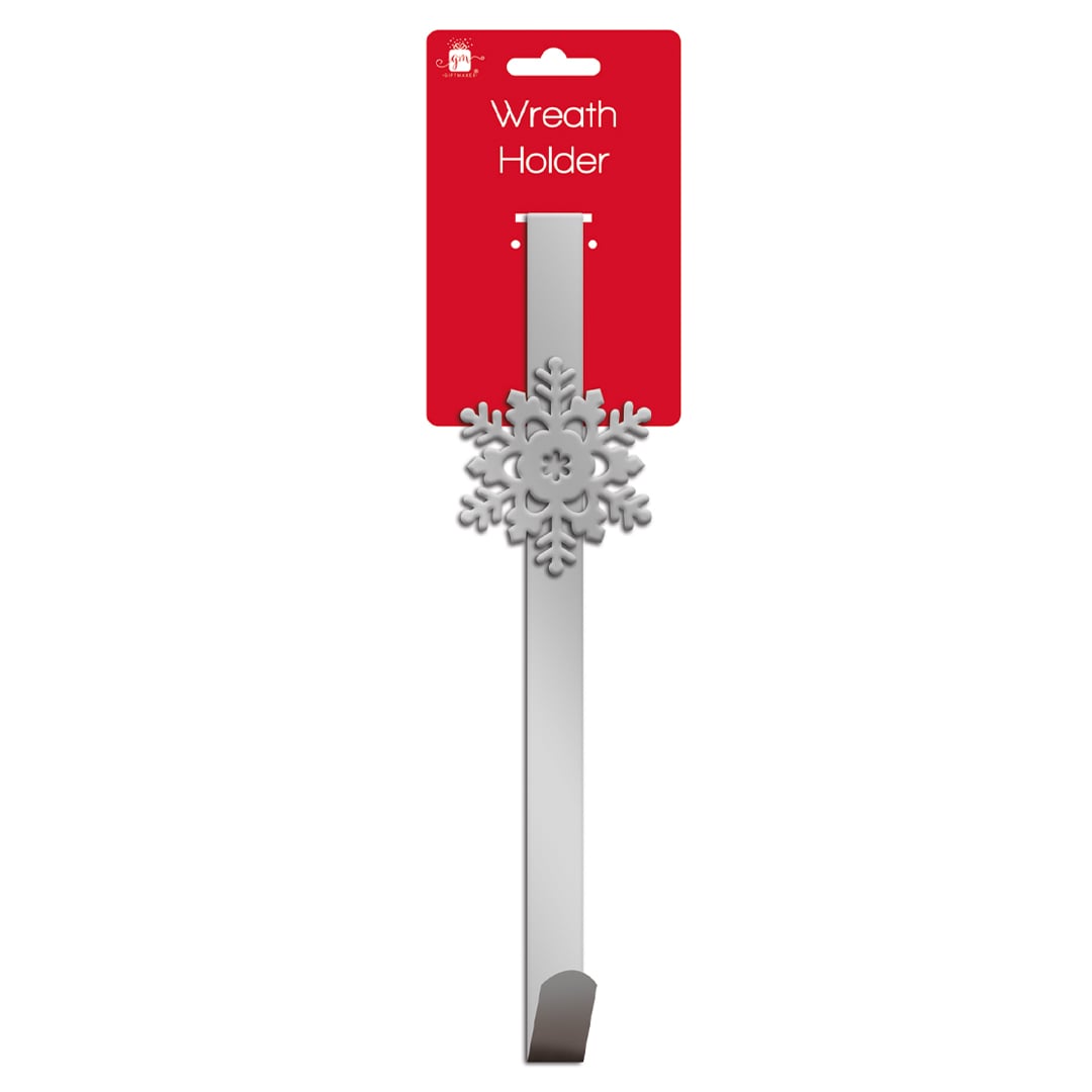 Snowflake Design Silver Metal Christmas Wreath Holder 30cm