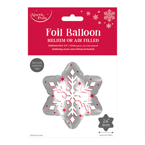Snowflake Helium Foil Shaped Balloon 61cm / 24 in Product Gallery Image