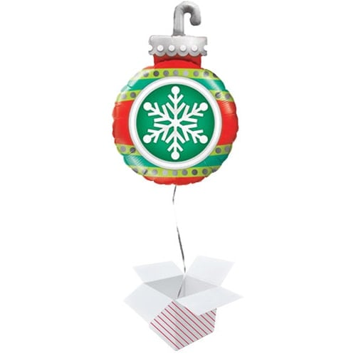 Snowflake Ornament Christmas Helium Foil Giant Qualatex Balloon - Inflated Balloon in a Box Product Image