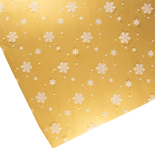 Snowflake Print Christmas Clear Cellophane Gift Wrapping Roll 2m Product Gallery Image