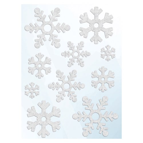 White Flock Snowflake Decorative Window Stickers