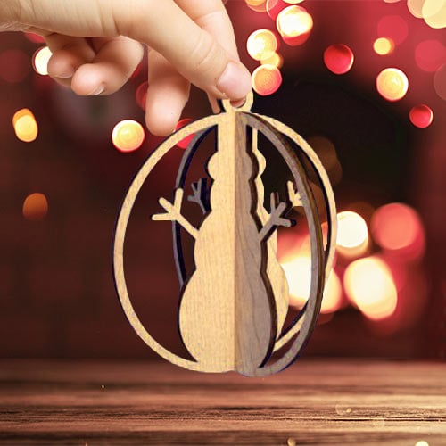 Snowman 3D Round Hanging Christmas Ornament Decoration Product Image