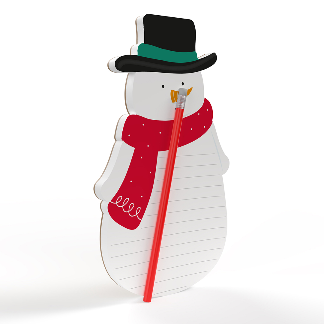 Snowman Christmas Notebook with Pencil