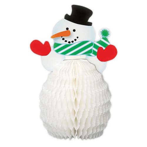 Snowman Honeycomb Table Centrepiece Decoration 15cm - Pack of 4 Product Image