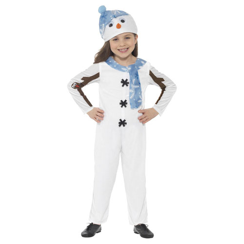 Snowman Jumpsuit Fancy Dress Costume Kids Unisex Small - Age 4-6 Product Gallery Image
