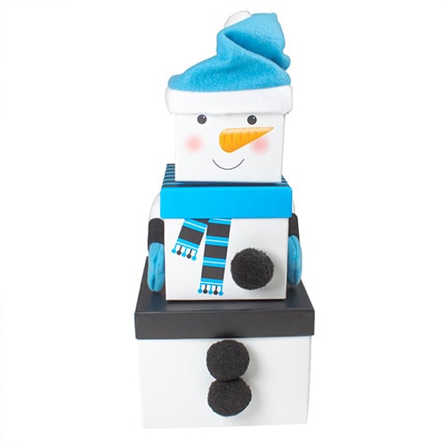 Snowman Plush Christmas Stackable Gift Boxes - Pack of 3 Product Image