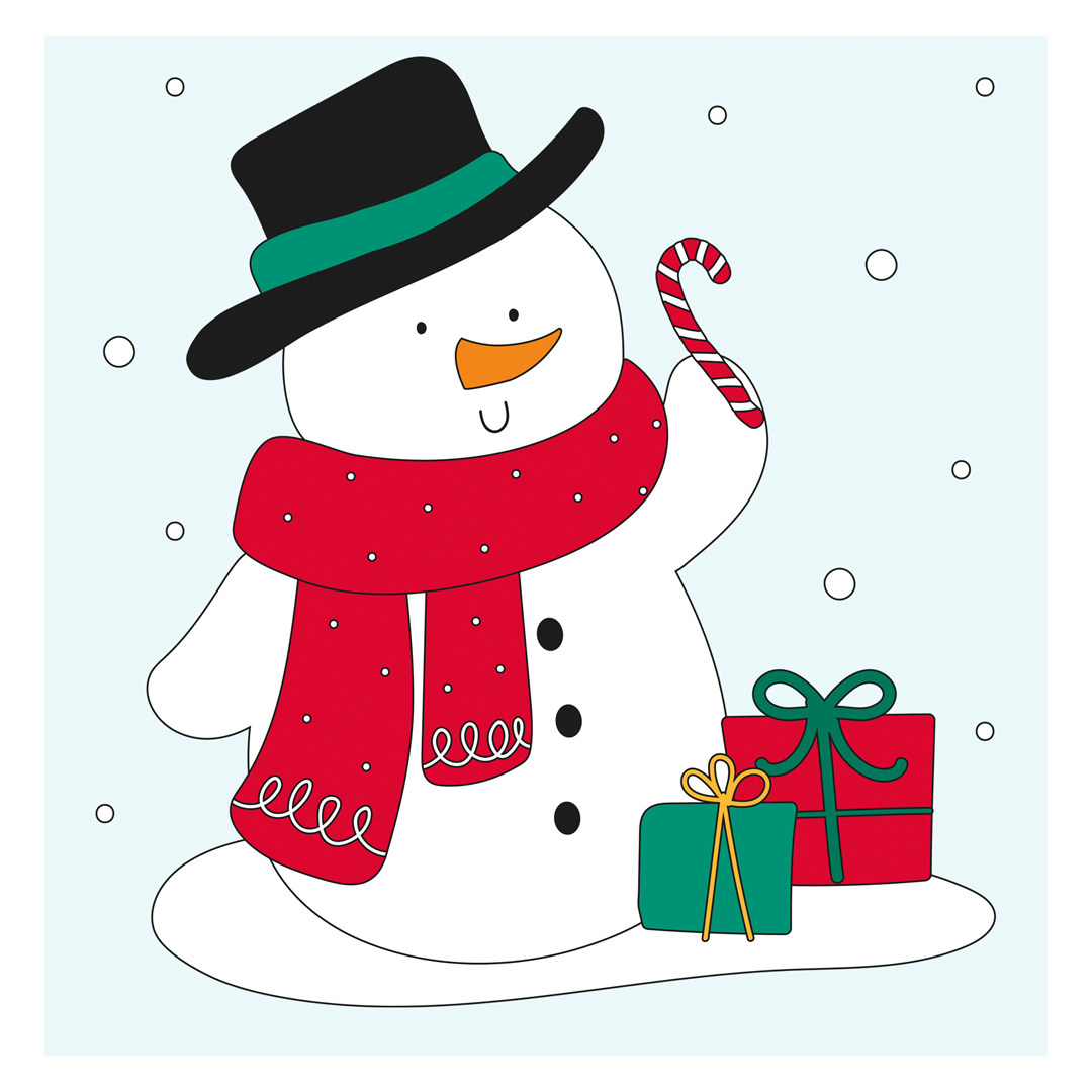 Snowman with Presents Christmas Gel Window Sticker View 2