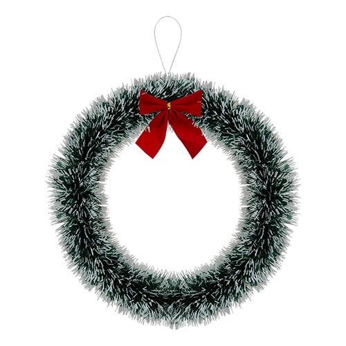 Snowtip Red Bow Christmas Wreath Festive Hanging Ornament Decoration 30cm Product Gallery Image