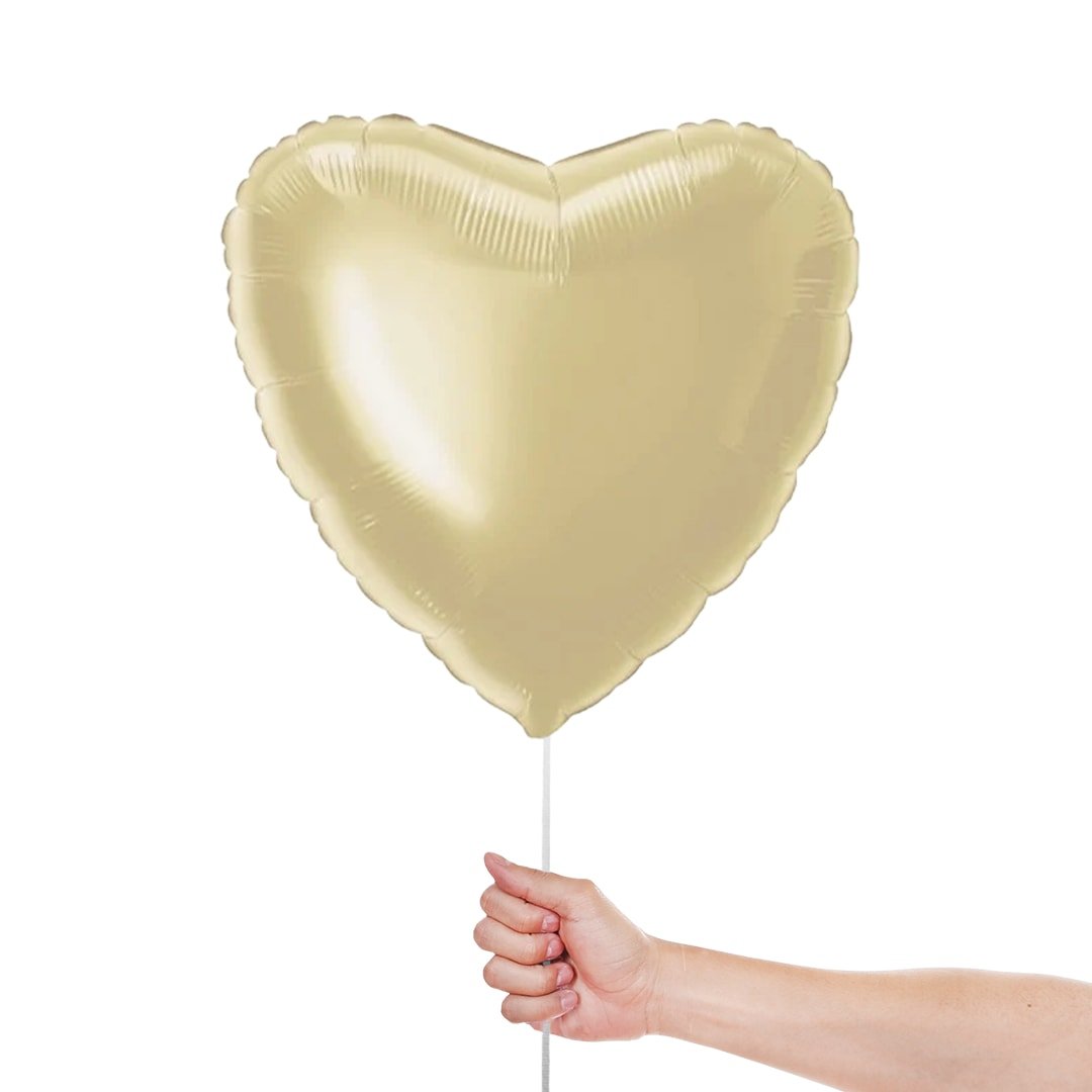 Soft Gold Heart Shape Foil Helium Balloon 46cm / 18 in Product Gallery Image