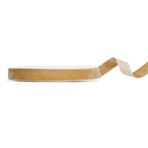 Soft Gold Velour Ribbon 15mm x 10m Product Gallery Image