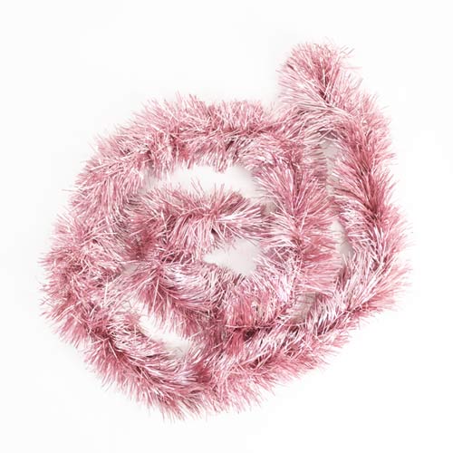 Soft Light Pink Fine Christmas Tinsel 2m