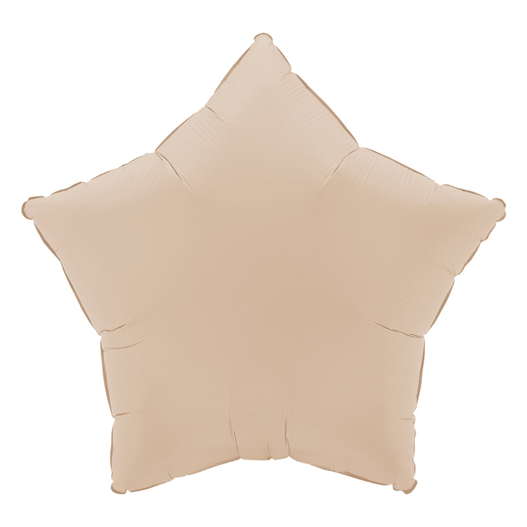 Soft Matte Cappuccino Star Shaped Foil Balloon 46cm / 18 in