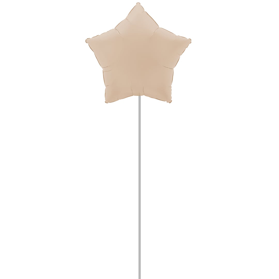 Soft Matte Cappuccino Star Shaped Foil Balloon - Inflated Balloon In A Box Product Gallery Image