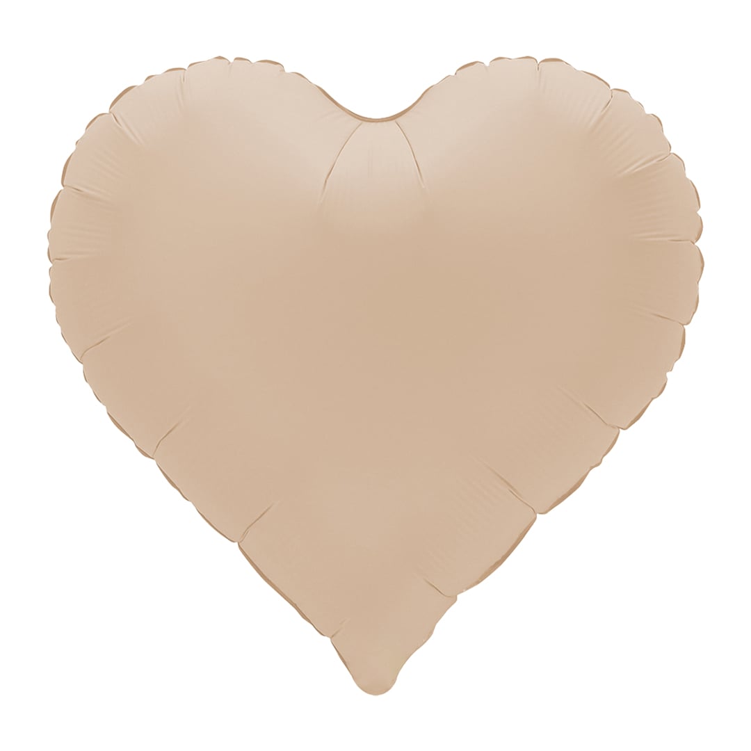 Soft Matte Cappuccino Sweetie Heart Shaped Foil Balloon 46cm / 18 in