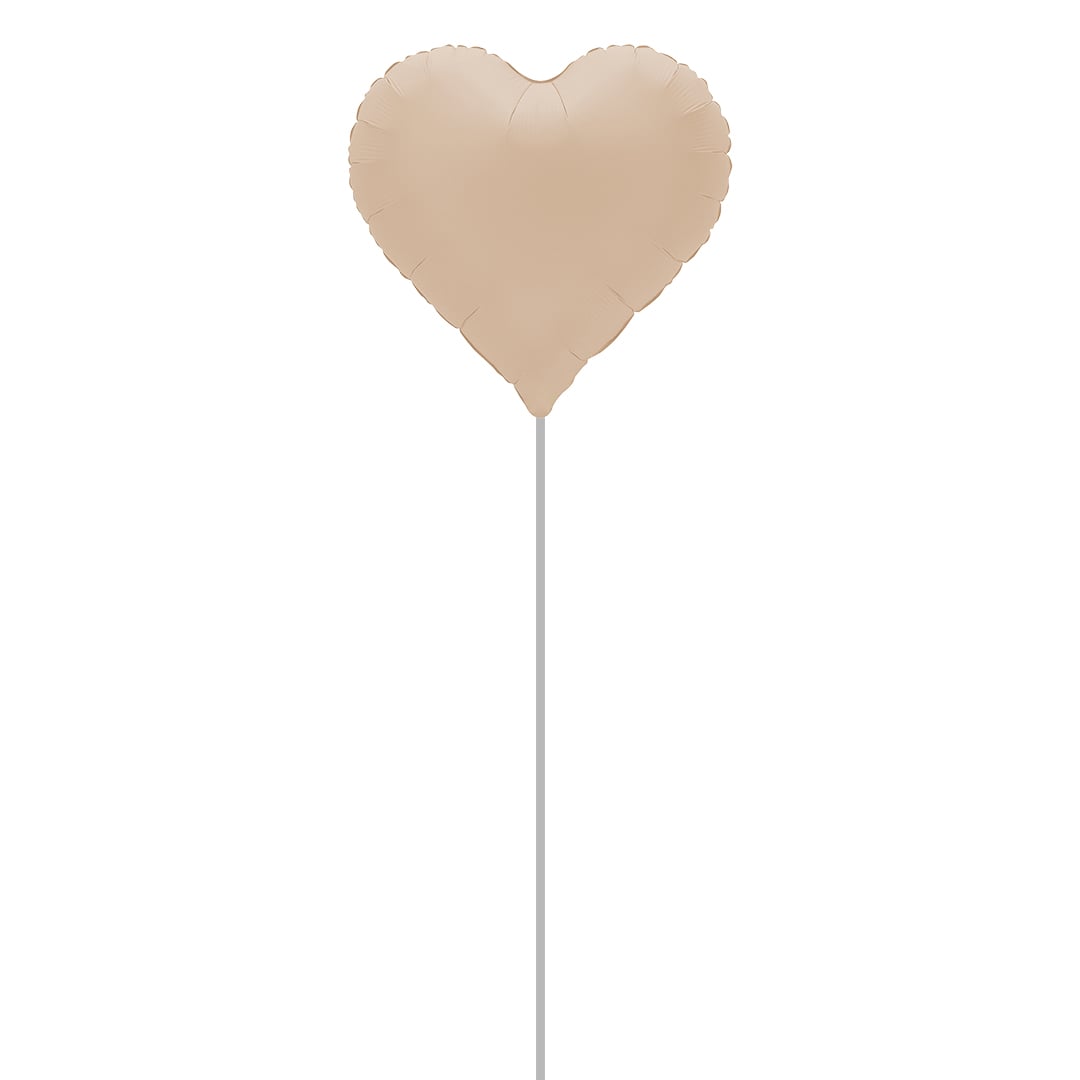 Soft Matte Cappuccino Sweetie Heart Shaped Foil Balloon - Inflated Balloon In A Box Product Gallery Image