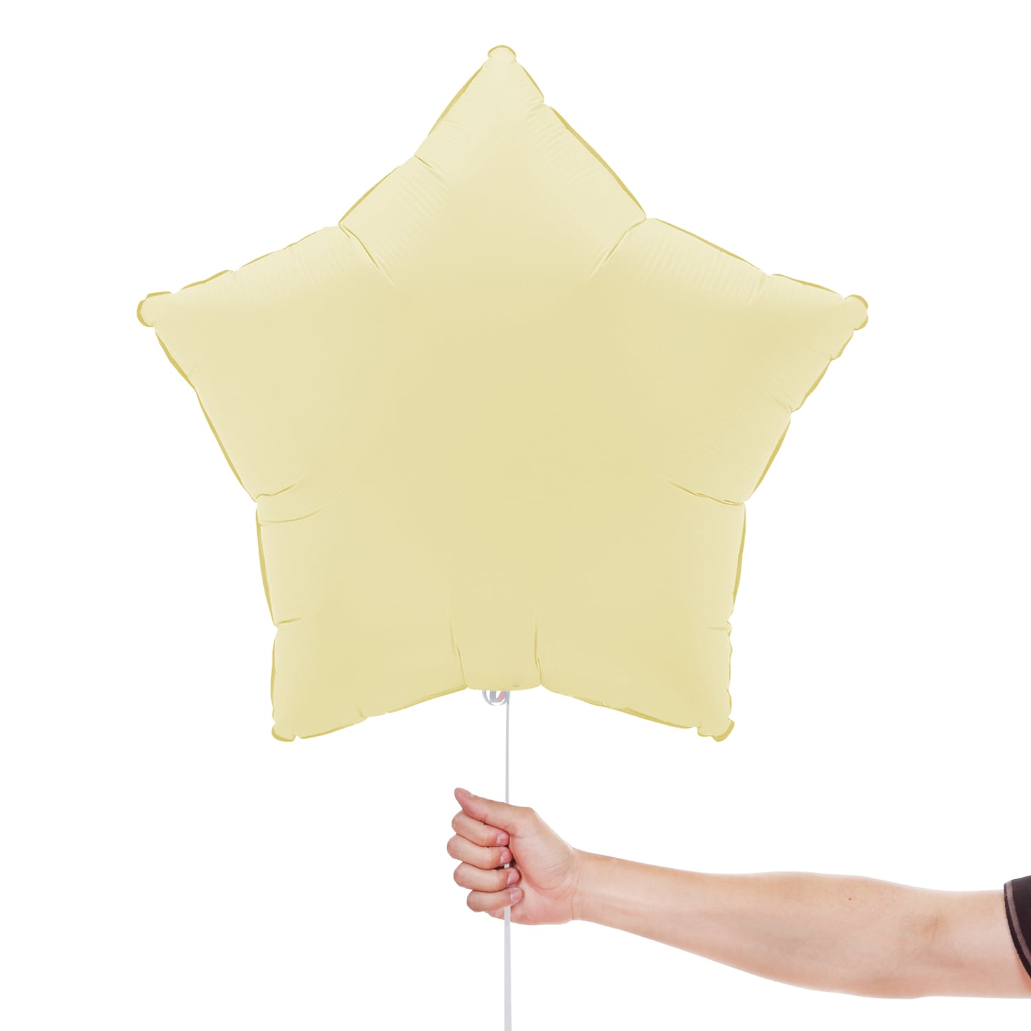 Soft Matte French Butter Yellow Star Shaped Foil Balloon 46cm / 18 in View 2