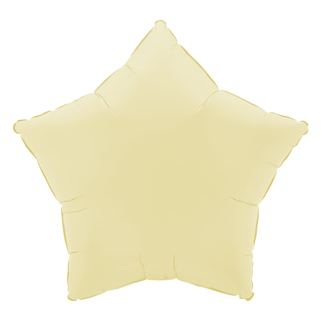 Soft Matte French Butter Yellow Star Shaped Foil Balloon 46cm / 18 in