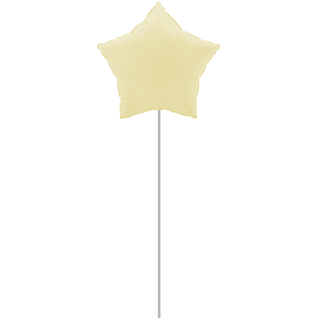 Soft Matte French Butter Yellow Star Shaped Foil Balloon - Inflated Balloon In A Box Product Gallery Image