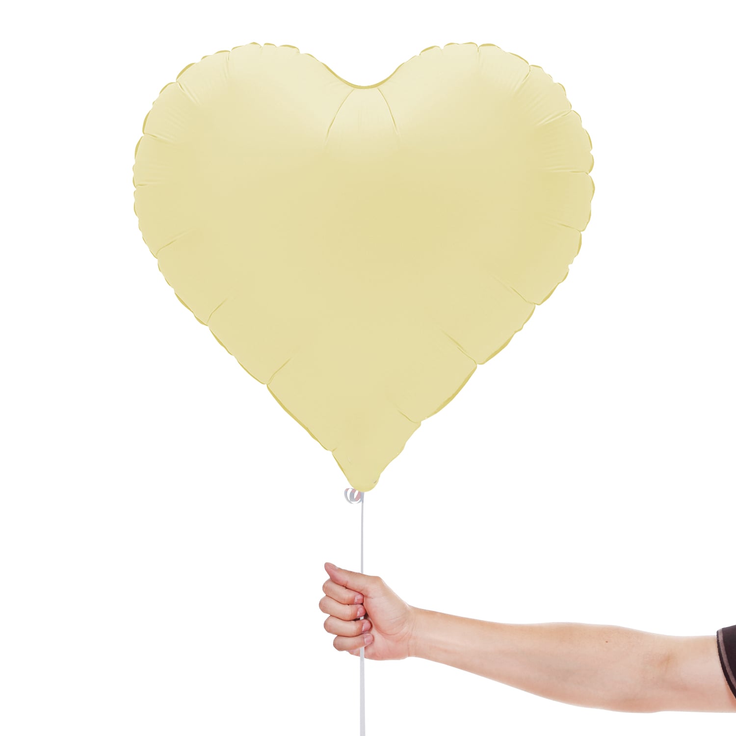 Soft Matte French Butter Yellow Sweetie Heart Shaped Foil Balloon 46cm / 18 in View 2