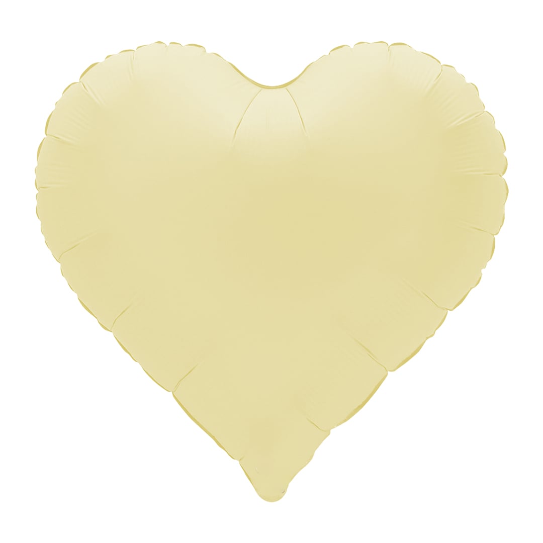 Soft Matte French Butter Yellow Sweetie Heart Shaped Foil Balloon 46cm / 18 in