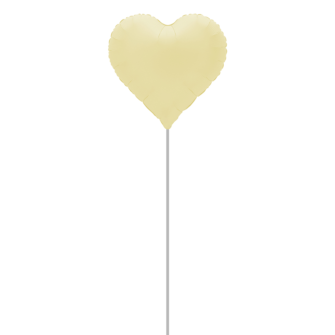Soft Matte French Butter Yellow Sweetie Heart Shaped Foil Balloon - Inflated Balloon In A Box Product Gallery Image