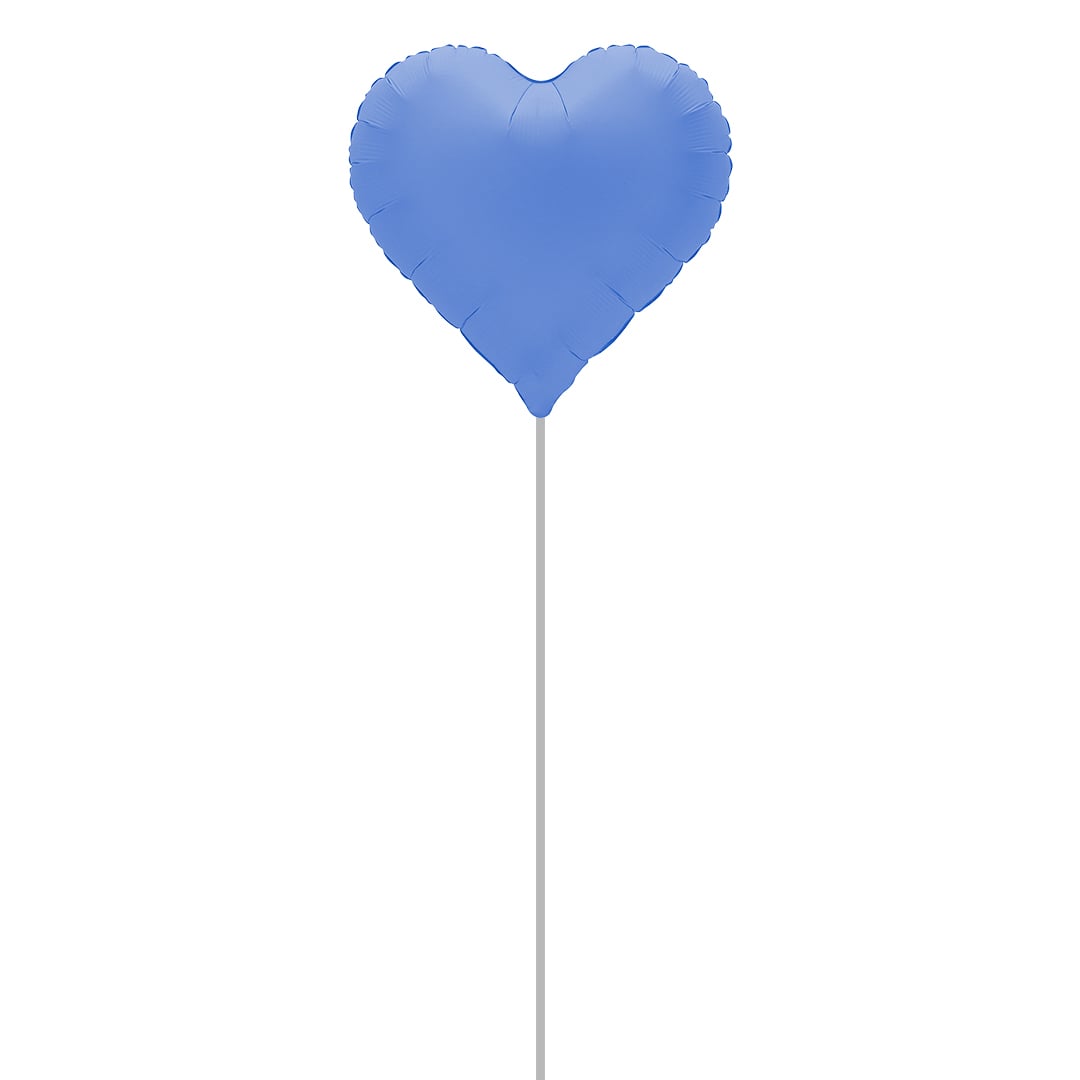 Soft Matte Lotus Blue Sweetie Heart Shaped Foil Balloon - Inflated Balloon In A Box Product Gallery Image