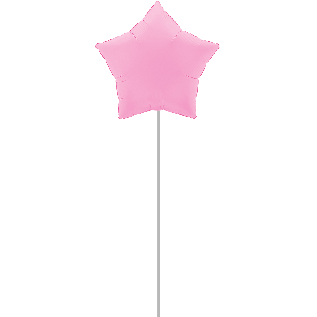 Soft Matte Sakura Pink Star Shaped Foil Balloon - Inflated Balloon In A Box Product Gallery Image