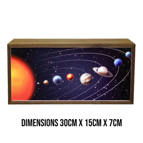 Solar System LED Light Box Wood Room Sign Product Gallery Image