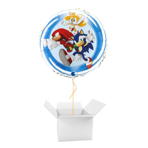 Sonic The Hedgehog Double Sided Round Foil Helium Balloon - Inflated Balloon in a Box Product Gallery Image