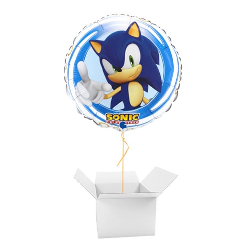 Sonic The Hedgehog Double Sided Round Foil Helium Balloon - Inflated Balloon in a Box
