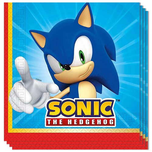 Sonic The Hedgehog Paper Luncheon Napkins 2 Ply 33cm - Pack of 20