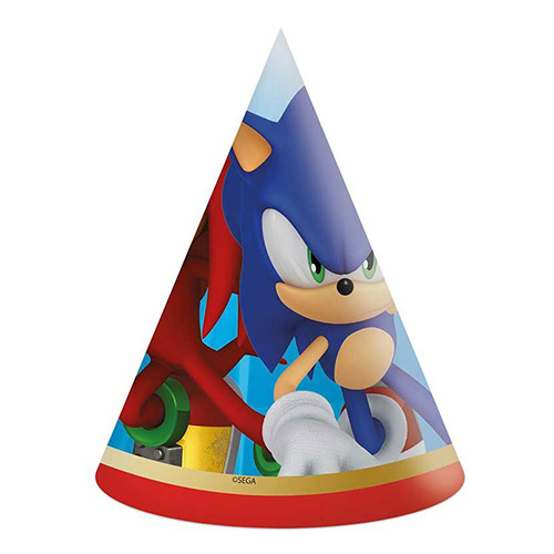Sonic The Hedgehog & Knuckles Party Hats - Pack of 6