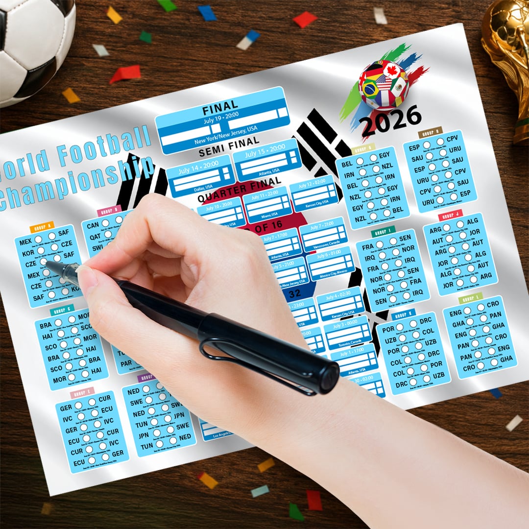 South Korea Flag World Football Championship Cup 2026 A0 Fixture Wall Chart