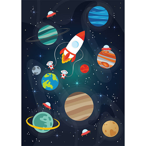 Outer Space Planets Poster PVC Party Sign Decoration Product Gallery Image