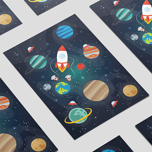 Outer Space Planets Poster PVC Party Sign Decoration Product Gallery Image