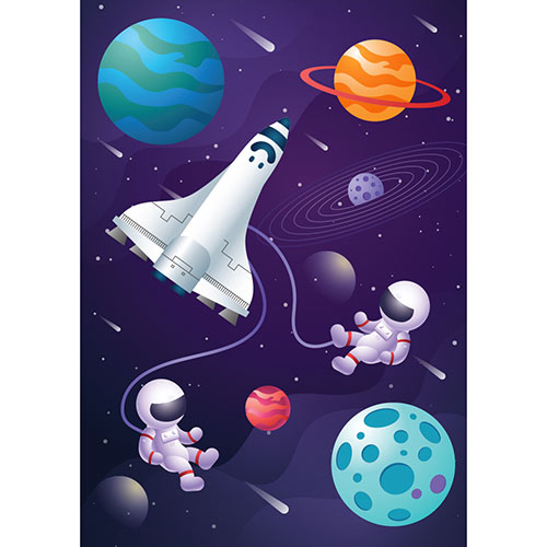 Outer Space Purple Poster PVC Party Sign Decoration Product Gallery Image