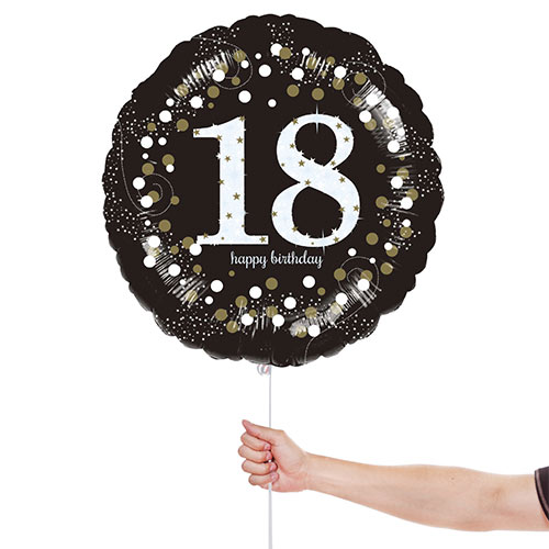 Sparkling Celebration 18th Birthday Round Foil Helium Balloon 46cm / 18 in Product Gallery Image