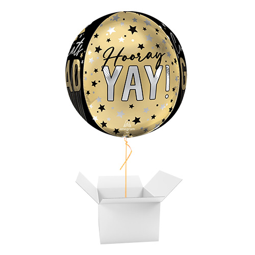 Sparkling Stripes Grad Graduation Orbz Foil Helium Balloon - Inflated Balloon in a Box Product Gallery Image