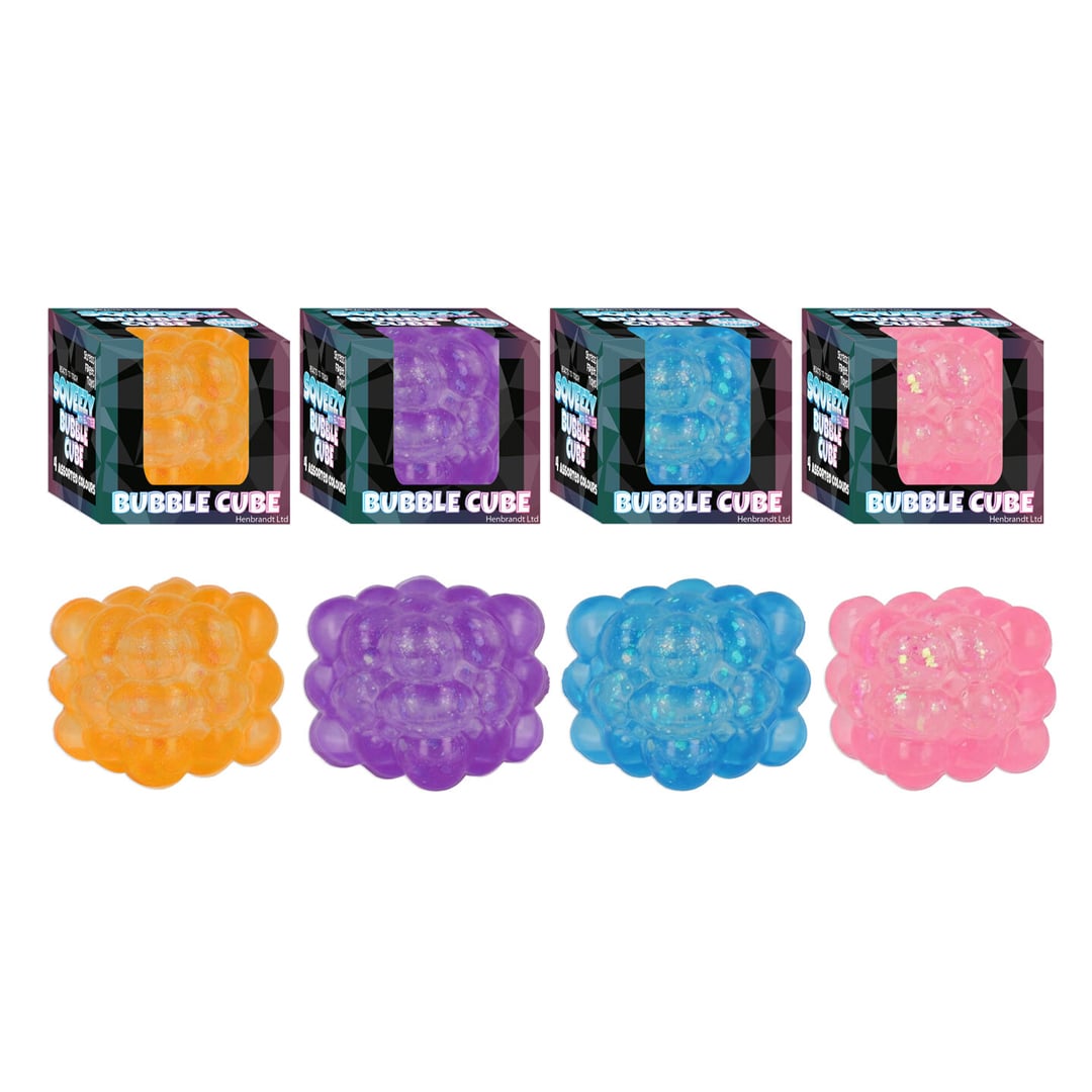 Sparkly Bubble Cube Maltose Sugar Squishy Stress Relief Squeeze Fidget Toy 5cm