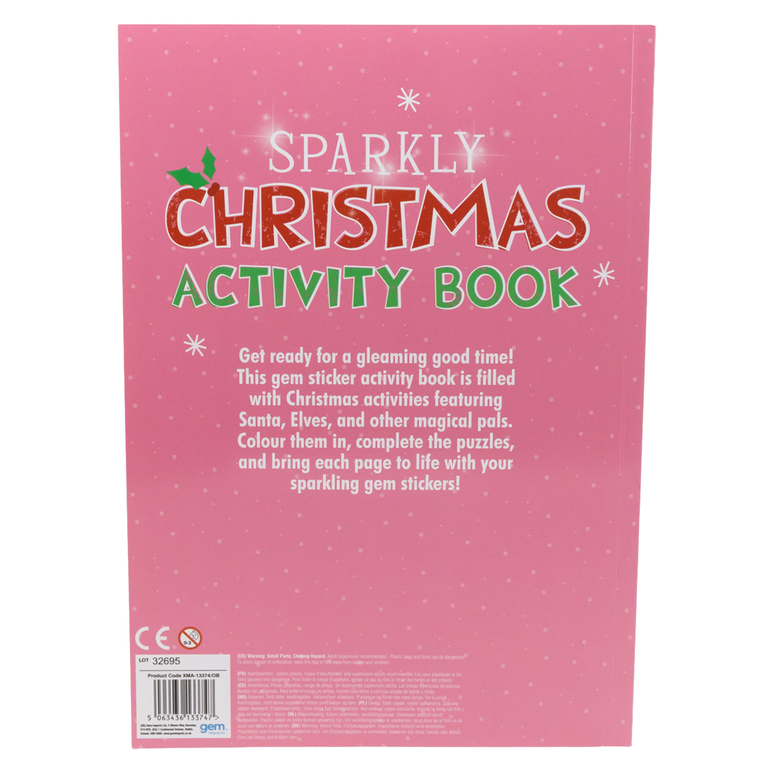 Sparkly Christmas Craft A4 Gem Sticker and Colouring Book View 2