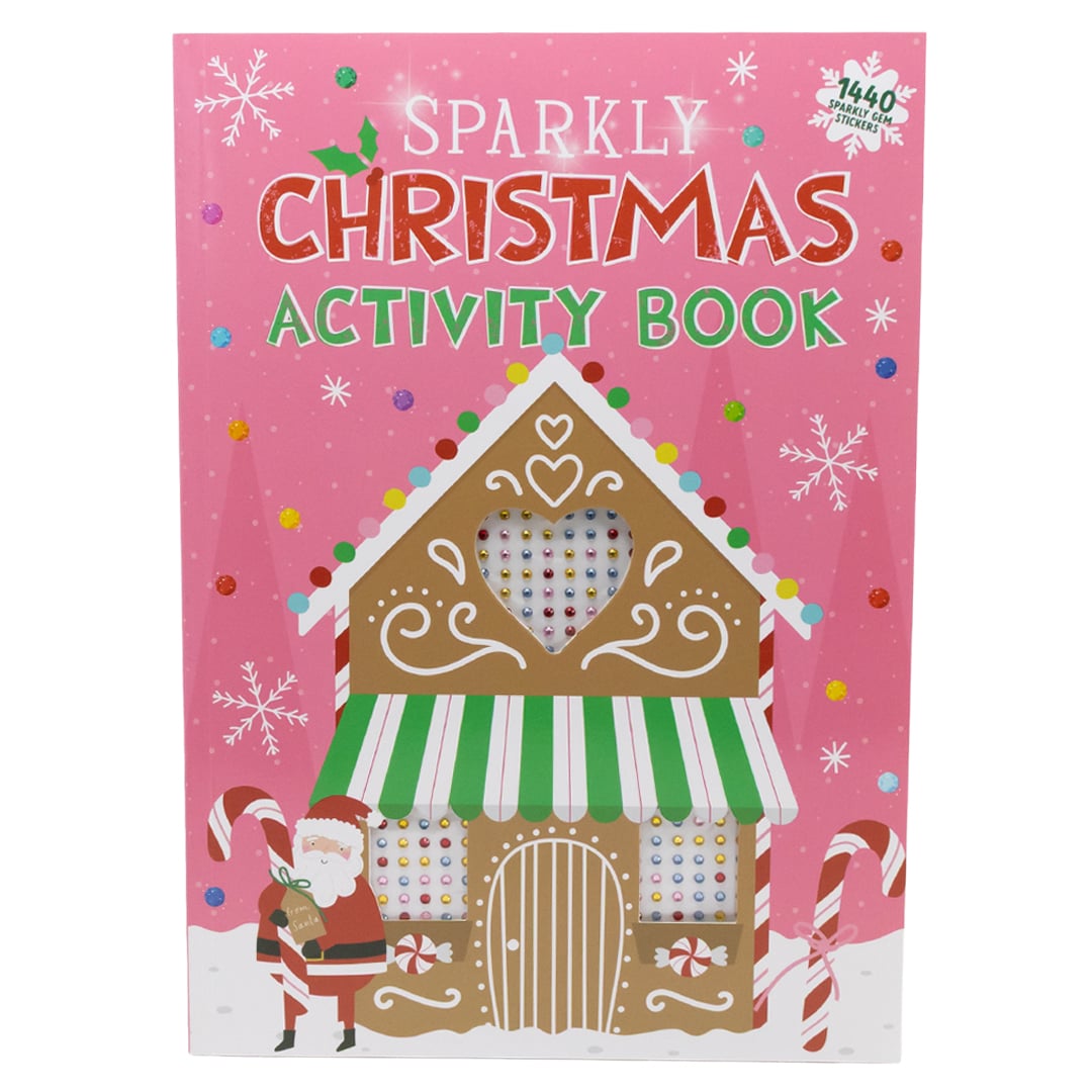 Sparkly Christmas Craft A4 Gem Sticker and Colouring Book