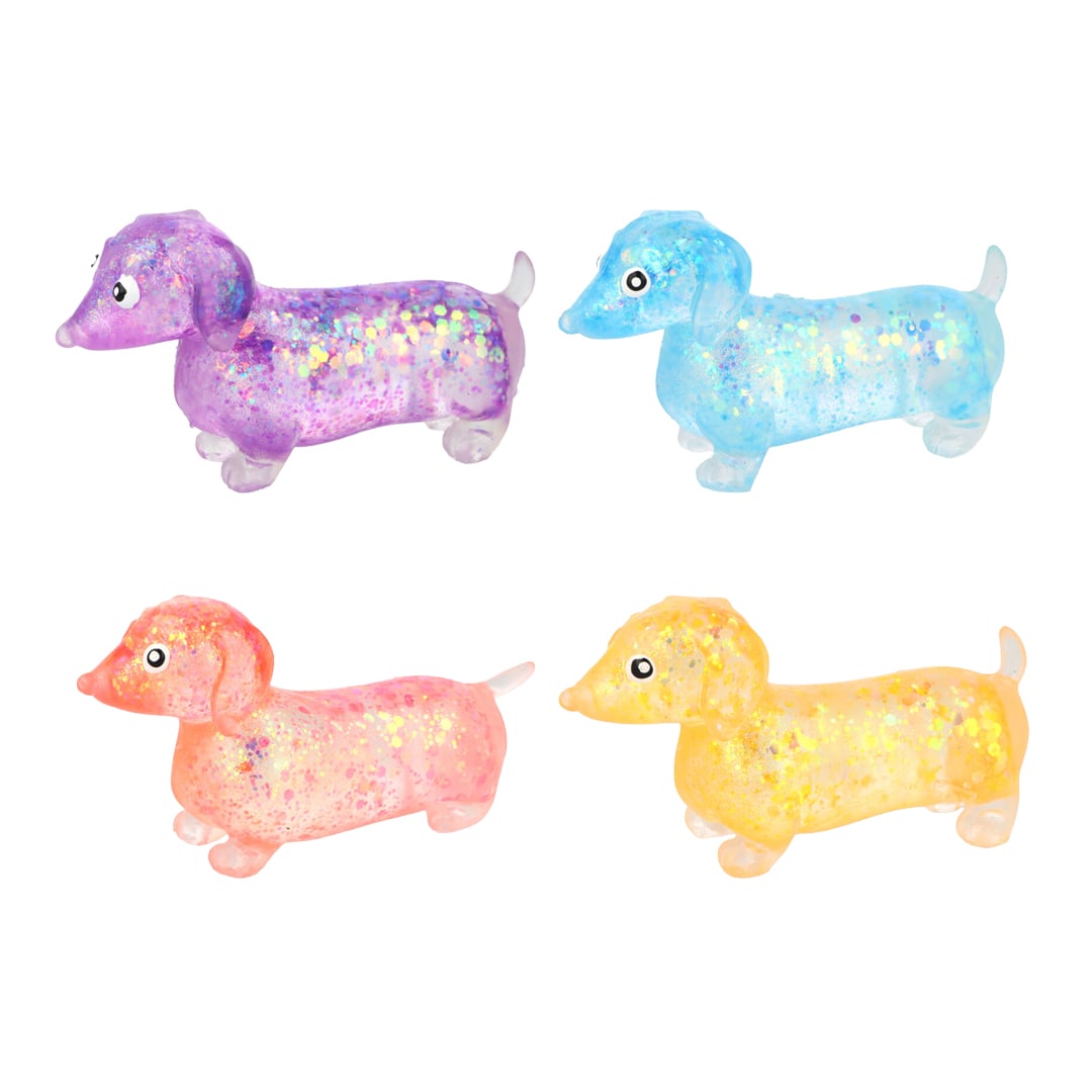 Sparkly Dachshund Maltose Sugar Squishy Stress Relief Squeeze Fidget Toy 11cm