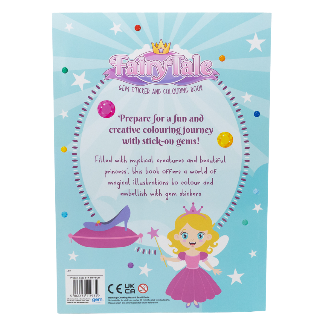 Sparkly Fairy Tale Princess Craft A4 Gem Sticker and Colouring Book View 2