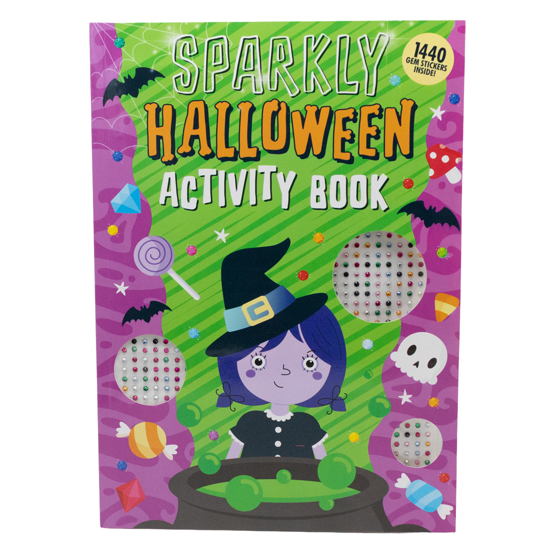 Sparkly Halloween Craft A4 Gem Sticker and Colouring Book