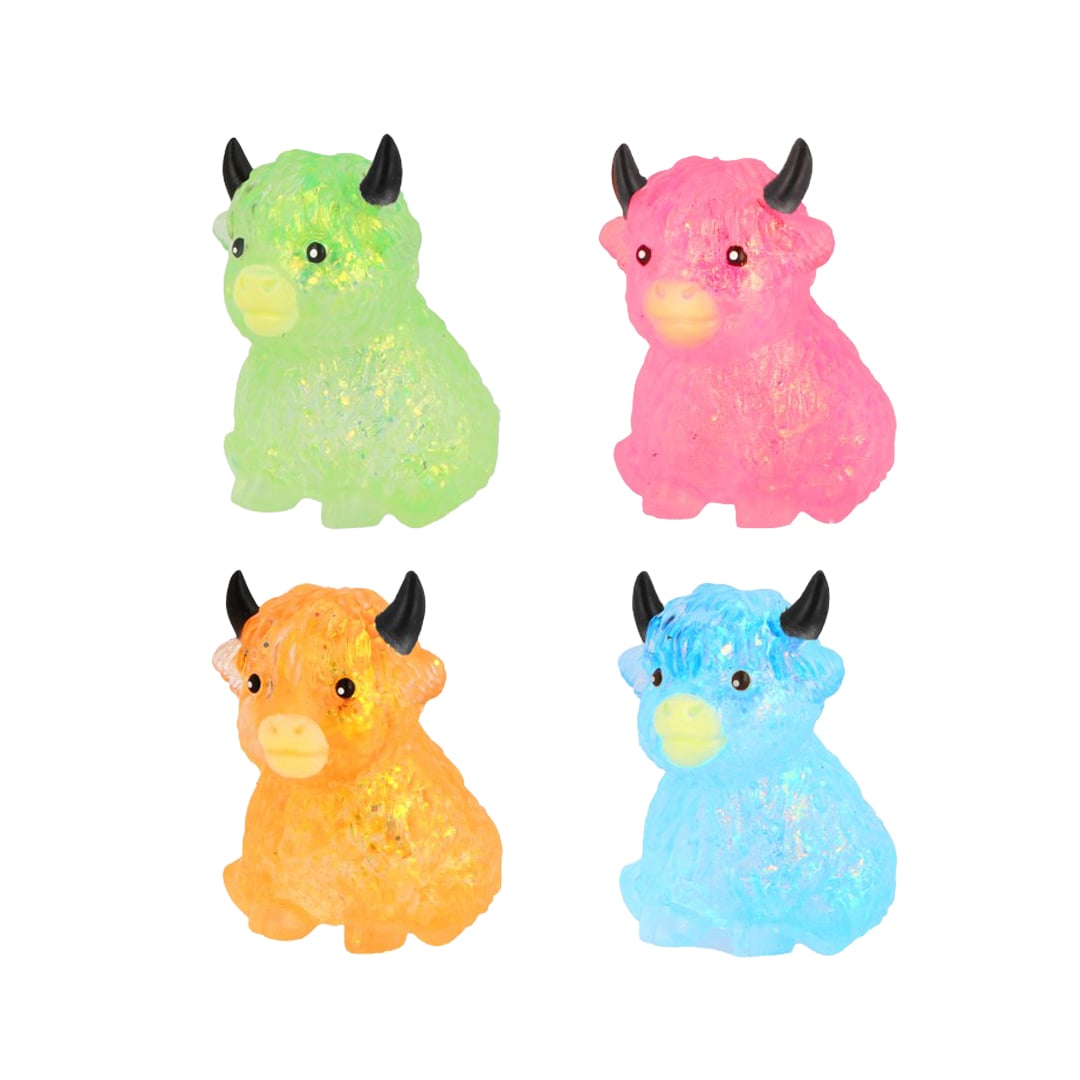 Sparkly Highland Cow Maltose Sugar Squishy Stress Relief Squeeze Fidget Toy 8.5cm