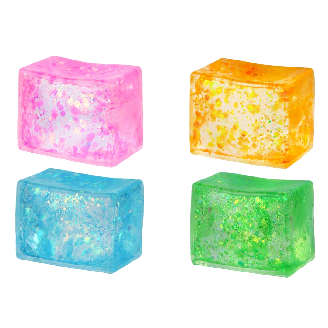 Sparkly Rectangular Cube Maltose Sugar Squishy Stress Relief Squeeze Fidget Toy 5cm