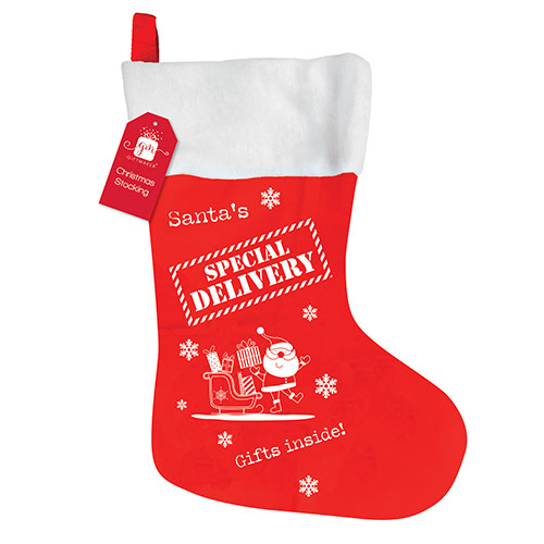 Special Delivery Novelty Red Christmas Present Stocking 44cm